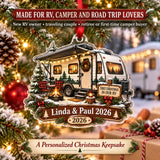 Personalized First Christmas in Our RV Acrylic Ornament — Size guide