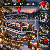 Personalized Personalized Pontoon Boat Acrylic Ornament — Flat acrylic material