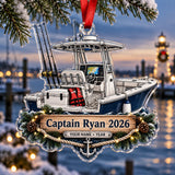 Personalized Center Console Captain Acrylic Ornament — Main design