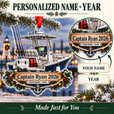 Personalized Center Console Captain Acrylic Ornament — Personalization guide