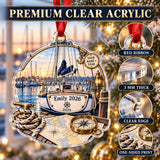 Personalized Sailboat Adventure Acrylic Ornament — Flat acrylic material
