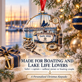 Personalized Sailboat Adventure Acrylic Ornament — Size guide
