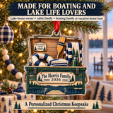 Personalized Lake House Dock Box Acrylic Ornament — Size guide