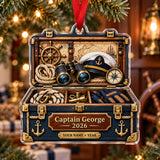 Personalized Captains Gear Chest Acrylic Ornament — Main design