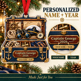 Personalized Captains Gear Chest Acrylic Ornament — Personalization guide