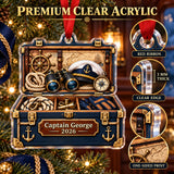 Personalized Captains Gear Chest Acrylic Ornament — Flat acrylic material