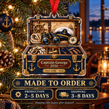 Personalized Captains Gear Chest Acrylic Ornament — Production and delivery