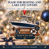 Personalized Our First Boat Acrylic Ornament — Size guide