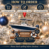 Personalized Our First Boat Acrylic Ornament — Product details