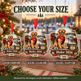 Personalized Boat Dog First Mate Acrylic Ornament — Personalization example