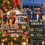 Personalized Boat Dog First Mate Acrylic Ornament — Production and delivery