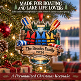 Personalized Family Lake Crew Acrylic Ornament — Size guide