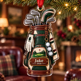 Personalized Classic Golf Bag and Irons Acrylic Ornament — Main design
