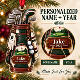 Personalized Classic Golf Bag and Irons Acrylic Ornament — Personalization guide