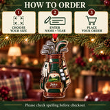 Personalized Classic Golf Bag and Irons Acrylic Ornament — Product details