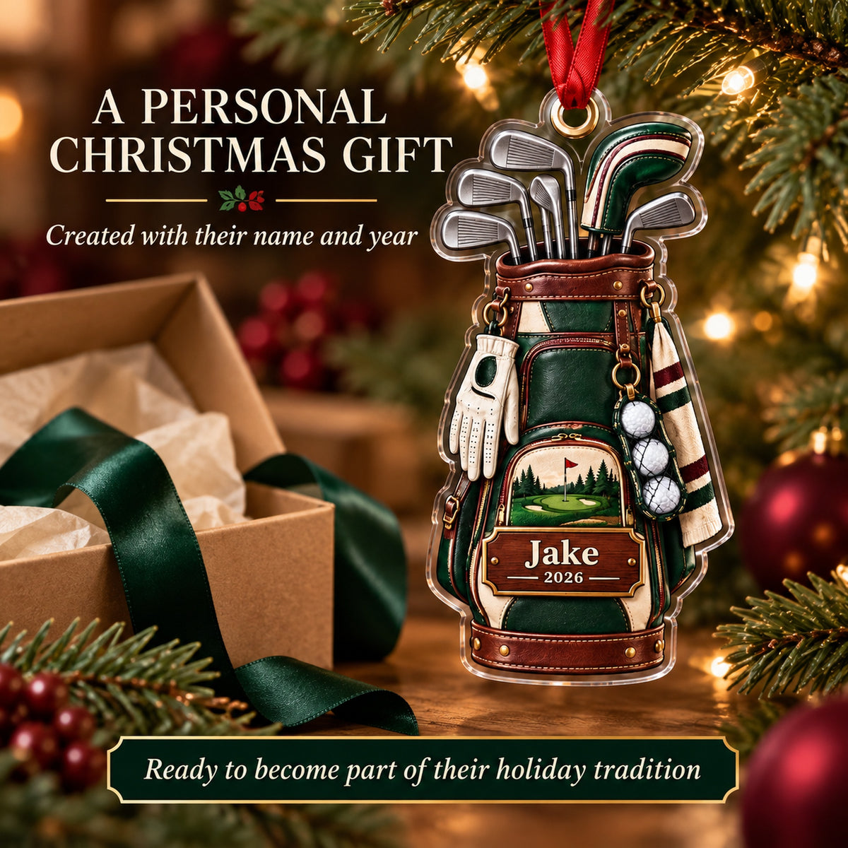 Personalized Classic Golf Bag and Irons Acrylic Ornament — Gift inspiration