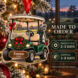 Personalized Christmas Golf Cart Acrylic Ornament — Production and delivery