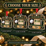 Personalized Hole in One Display Case Acrylic Ornament — Personalization example