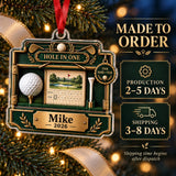Personalized Hole in One Display Case Acrylic Ornament — Production and delivery