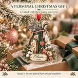 Personalized Lady Golfer Floral Bag Acrylic Ornament — Gift inspiration