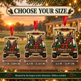Personalized Golf Couple Cart Acrylic Ornament — Personalization example