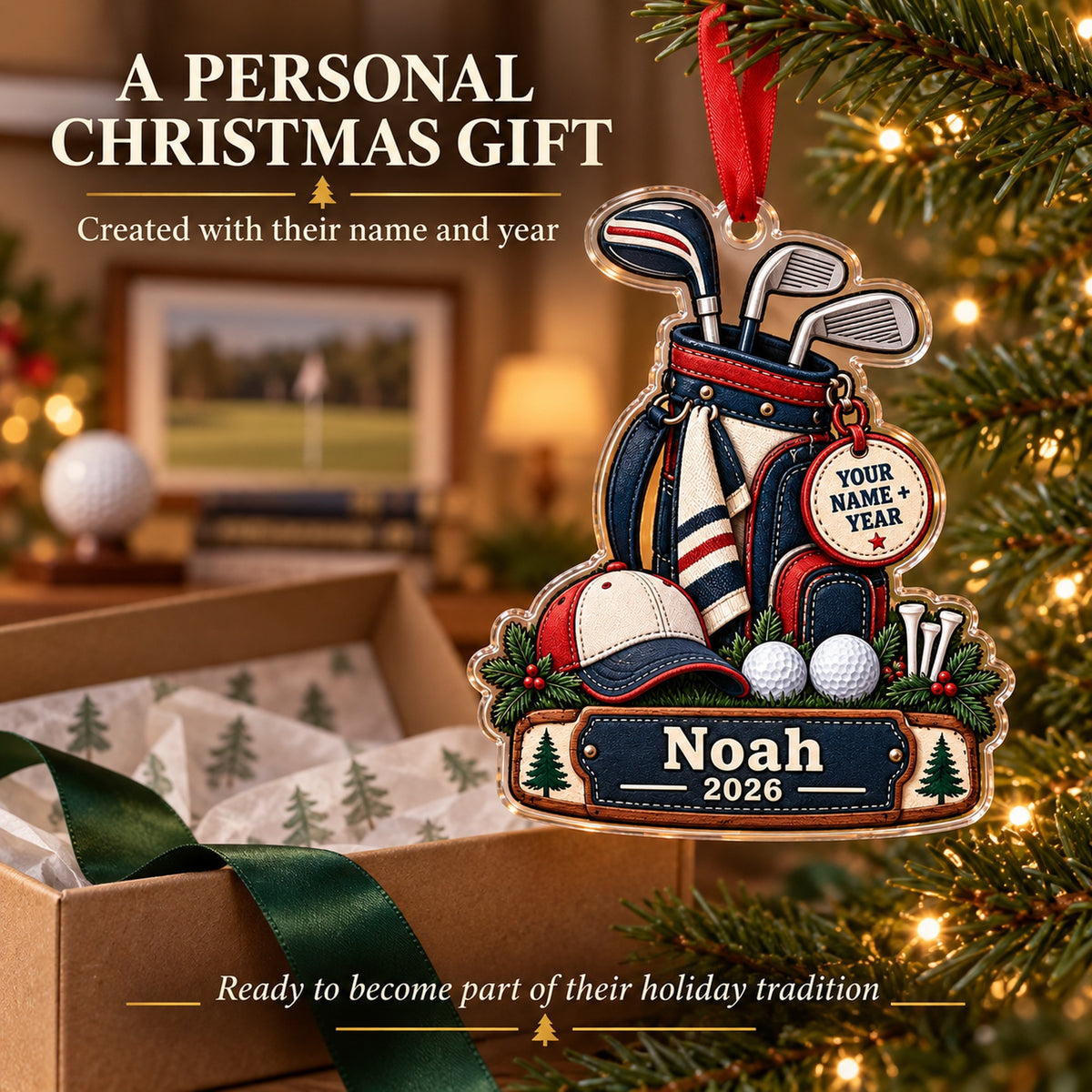 Personalized Junior Golfer Starter Bag Acrylic Ornament — Gift inspiration