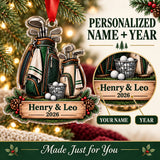 Personalized Grandpa and Grandkid Tee Time Acrylic Ornament — Personalization guide