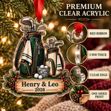 Personalized Grandpa and Grandkid Tee Time Acrylic Ornament — Flat acrylic material