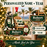 Personalized Retirement Tee Time Acrylic Ornament — Personalization guide