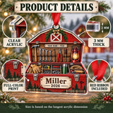 Personalized Red Barn Tool Chest Acrylic Ornament — How to order