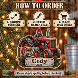 Personalized Tractor Tool Box Acrylic Ornament — Product details