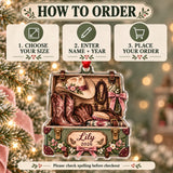 Personalized Cowgirl Pink Tack Box Acrylic Ornament — Product details