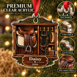 Personalized Horse Saddle Tack Room Acrylic Ornament — Flat acrylic material