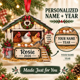 Personalized Chicken Coop Crate Acrylic Ornament — Personalization guide