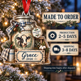 Personalized Dairy Farm Milk Can Scene Acrylic Ornament — Production and delivery