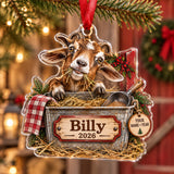 Personalized Goat Farm Feed Bin Acrylic Ornament — Main design
