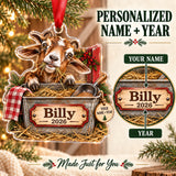 Personalized Goat Farm Feed Bin Acrylic Ornament — Personalization guide