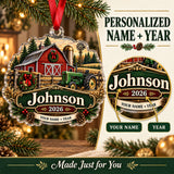 Personalized Three Generation Family Farm Acrylic Ornament — Personalization guide