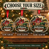 Personalized Three Generation Family Farm Acrylic Ornament — Personalization example