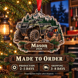 Personalized ATV Trail Gear Crate Acrylic Ornament
