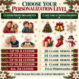 Personalized Family Christmas Traditions Advent Calendar with 24 Photo Ornaments