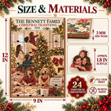 Personalized Family Christmas Traditions Advent Calendar with 24 Photo Ornaments