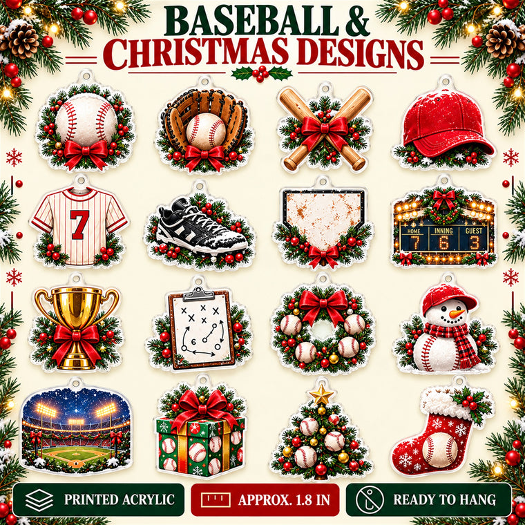 Personalized Baseball Player Advent Calendar with 24 Photo Ornaments