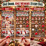 Personalized Baseball Player Advent Calendar with 24 Photo Ornaments