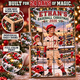 Personalized Baseball Player Advent Calendar with 24 Photo Ornaments