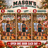 Personalized Basketball Player Advent Calendar with 24 Photo Ornaments