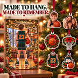 Personalized Basketball Player Advent Calendar with 24 Photo Ornaments