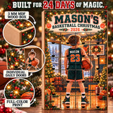 Personalized Basketball Player Advent Calendar with 24 Photo Ornaments