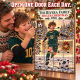 Personalized Soccer Family Advent Calendar with 24 Photo Ornaments