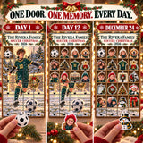 Personalized Soccer Family Advent Calendar with 24 Photo Ornaments